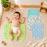 Fareto Nappy Changing Mat/Sleeping mats/Water Proof Bed Protector with Foam Cushioned for New Born Baby 4 Sheets (0-3 Months)(F115)