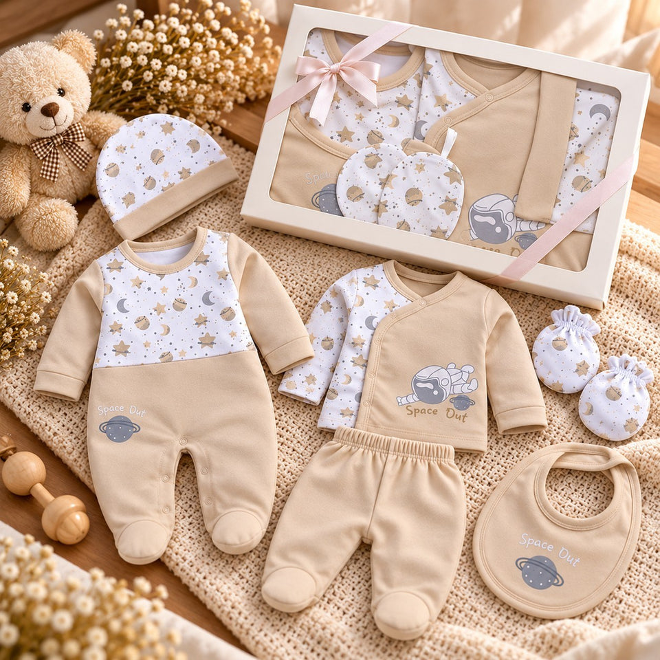 Fareto Baby Gift Set for Newborn Boys & Girls | 6-Piece Baby Clothing Set | Soft & Comfortable Wear(F819)