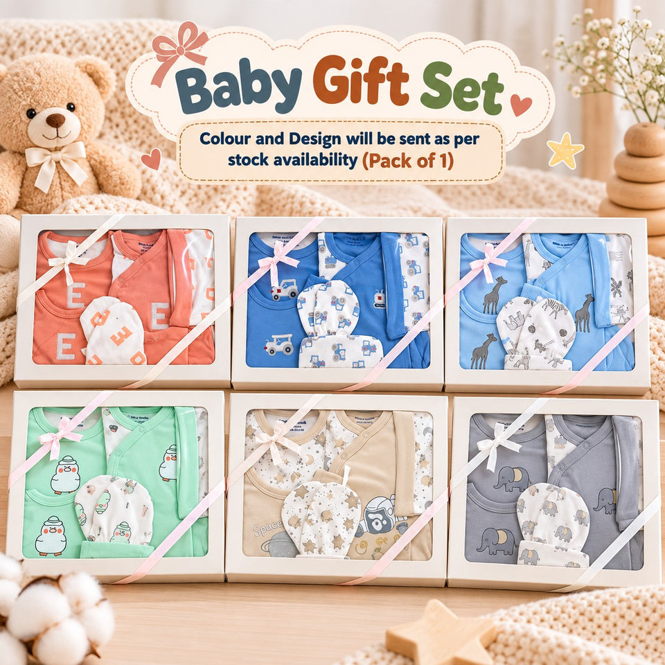 Fareto Baby Gift Set for Newborn Boys & Girls | 6-Piece Baby Clothing Set | Soft & Comfortable Wear(F819)