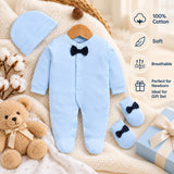 **Fareto Newborn Baby Dress Set | Full Sleeve Romper, Cap & Mittens | Baby Gift Set | Pack of 1(F821)