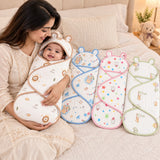 Fareto Baby Muslin Sleeping Cover – Soft & Breathable Newborn Sleeping Bag with Cute Bear Print (0–6 Months)(F803)