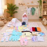 Fareto Premium Newborn Baby Hospital Winter Essentials Combo | 80 in 1 Baby Gift Pack | Maternity Essentials & Bedding Set | 0–6 Months(F809)