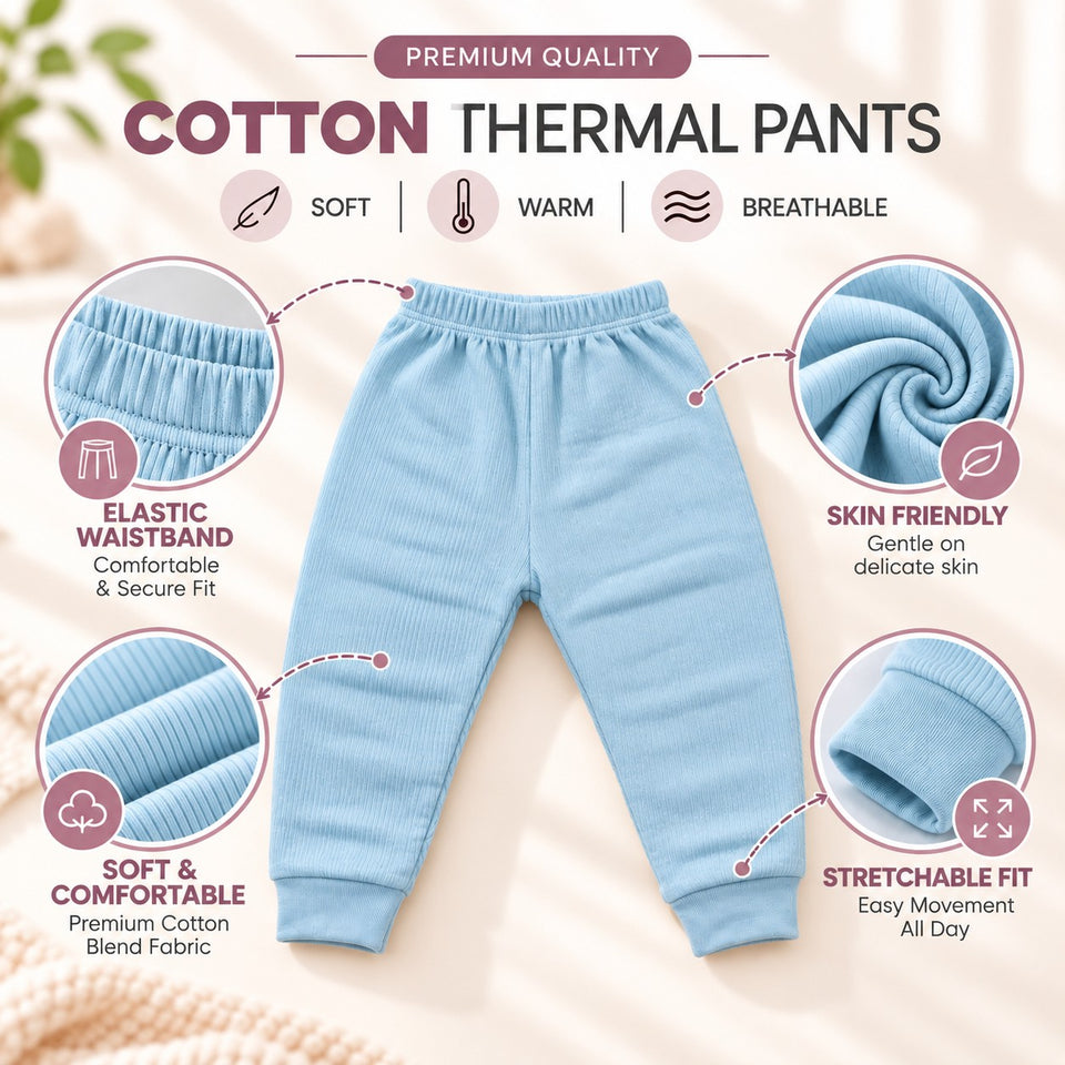 Fareto Baby Premium Winter Thermal Set | Front Open Full Sleeve Shirt & Pant | Soft, Warm & Comfortable | Pack of 2(F815)