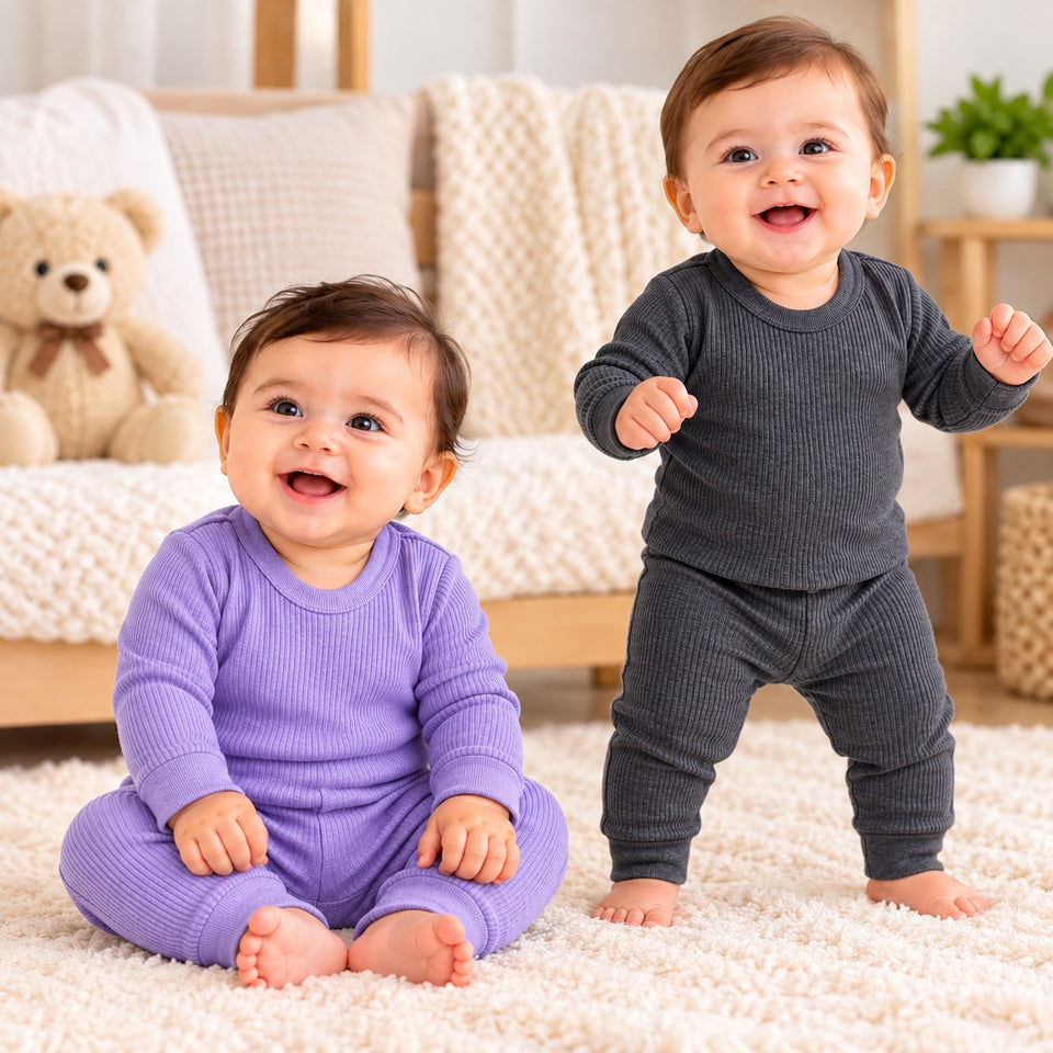 Fareto Baby Premium Winter Thermal Set | Full Sleeve Shirt & Pant | Shoulder Touch Button | Soft, Warm & Comfortable | Pack of 2(F814)