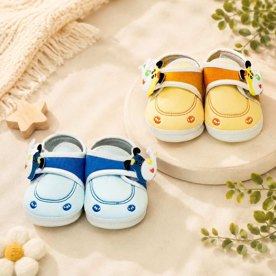 Fareto New Born Baby Boys and Girls Causal Shoes(Pack of 2)(0-6 Months)(F463)