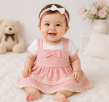 Fareto Cotton Fancy Frock for Baby Casual Half Sleeve Baby Girl Frock(F317)