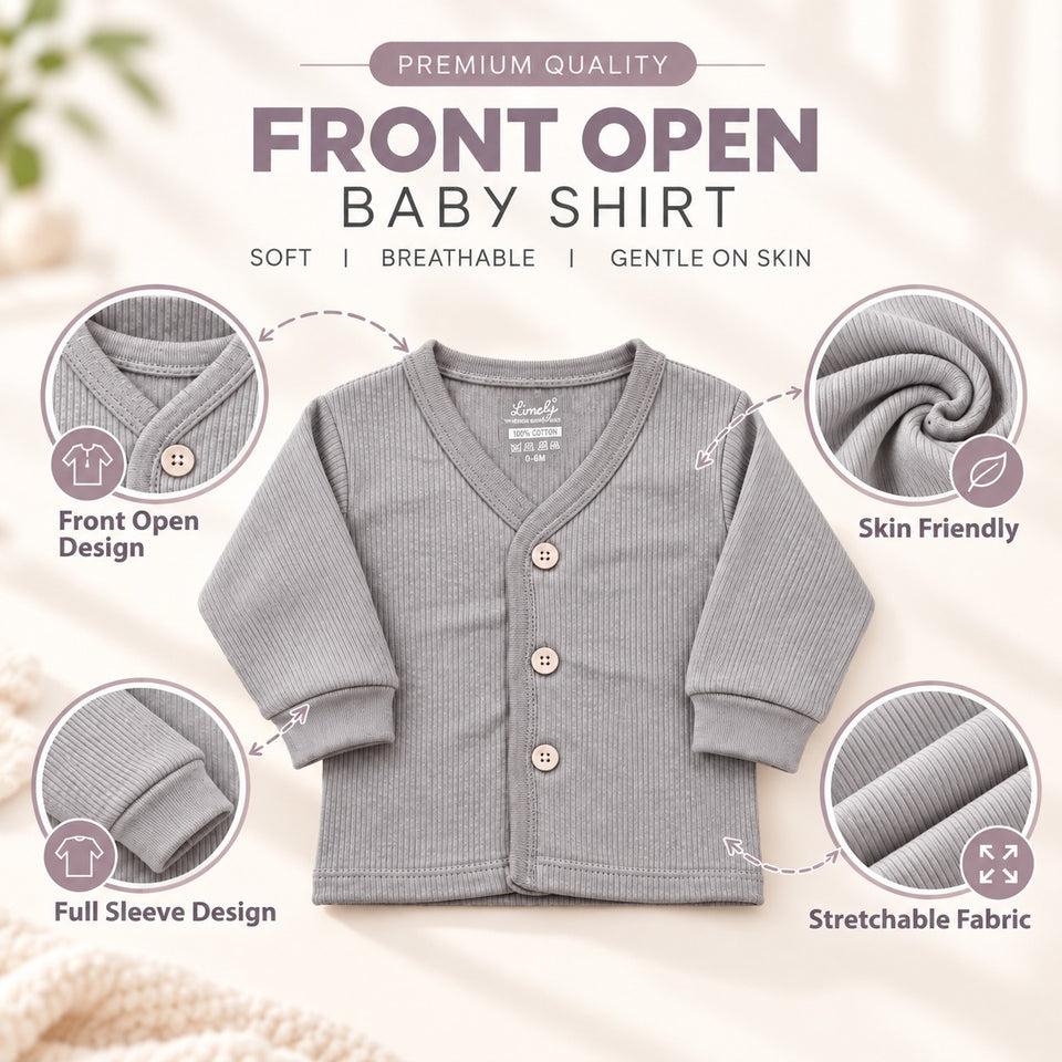 Fareto Baby Premium Winter Thermal Set | Front Open Full Sleeve Shirt & Pant | Soft, Warm & Comfortable | Pack of 2(F811)