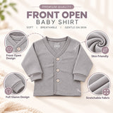 Fareto Baby Premium Winter Thermal Set | Front Open Full Sleeve Shirt & Pant | Soft, Warm & Comfortable | Pack of 2(F811)