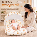 Fareto Newborn Baby 100% Muslin Cotton Sleeping Bag & Mosquito Net &Hand Carry Bed | Safe, Soft & Portable Baby Bed | Baby Bedding Set(0-1 Year)(F800)