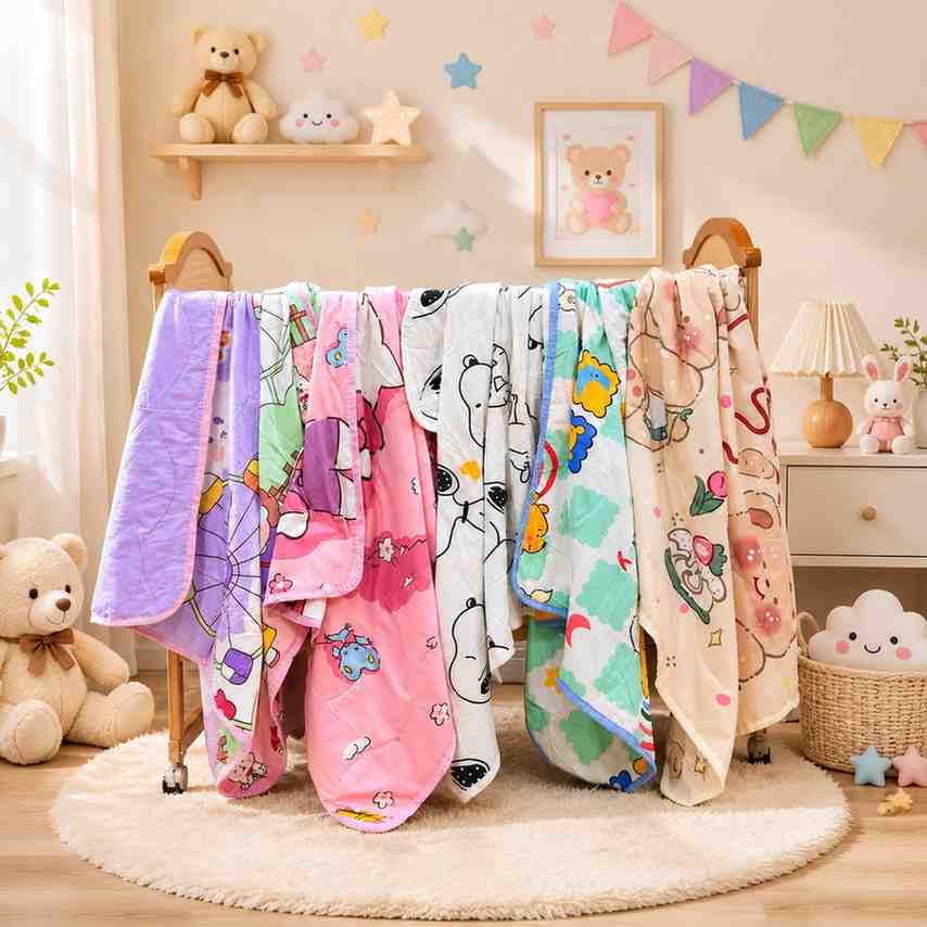 Fareto Baby & Kids Mirco Fiber Dohar Cum Blanket For All Season Use, Super Soft Comfortable For Kids Form (0 To 6 Years )(F766)