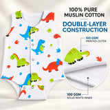Fareto Newborn Baby Romper | 100% Muslin Cotton | Sleeveless Front Snap Button Bodysuit | Pack Of 1 | 0–3 Months(F827)