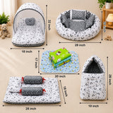 Fareto New Born Baby Bedding | Bed | Sleeping Bag | Essential (0-6 Months) (Pack of 15)(F50)