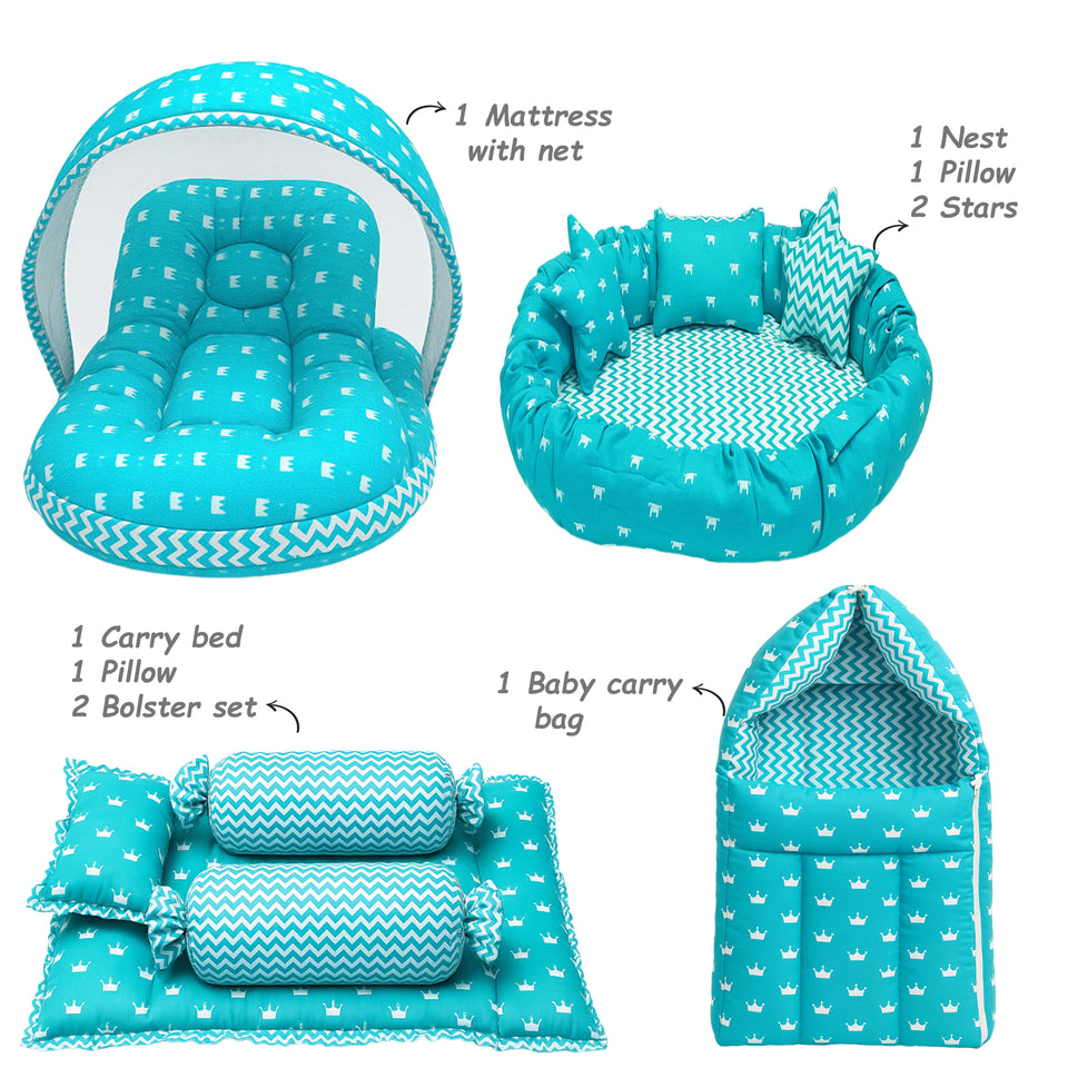 Fareto New Born Baby Premium Quality 101 Summer & Moderate Combo Baby Essentials All in 1(0-6 Months)