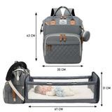 Fareto Premium Diaper Bag with Foldable Baby Bed & Changing Station – Large Capacity Waterproof Travel Backpack with Insulated Pockets & USB Port – Portable Maternity Bag for Moms & Dads