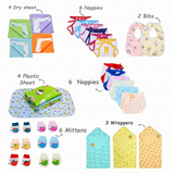 FARETO NEWBORN BABY PREMIUM QUALITY 76 IN 1 COMBO FOR SUMMER SEASON | SUPERSOFT COTTON (0-6 MONTHS)(F541)