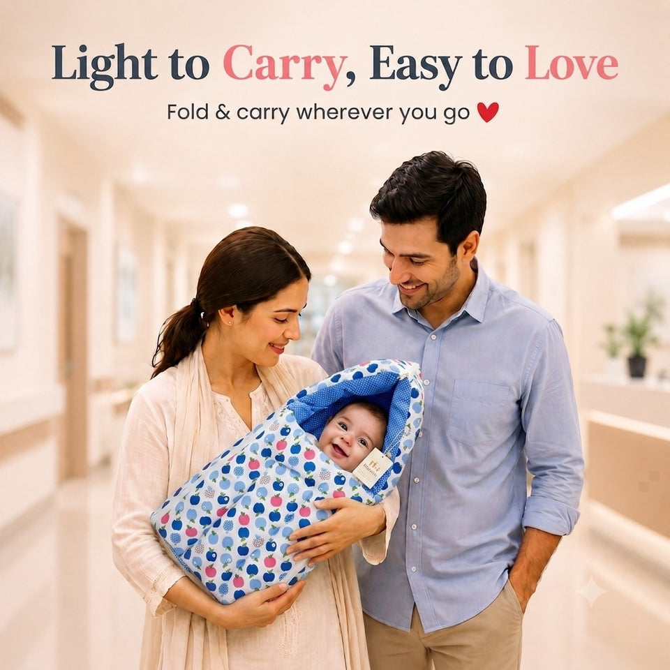 Fareto Combo of Baby Mattress with Net | Sleeping Bag | 4 Pcs Bedding Set(0-6 Months)(F160)