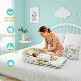 Fareto Baby Travel Friendly for Kids Portable Baby Comfortable Cushioning(0+6 Months)(GOOD NIGHT GREEN)(F381)