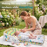 Fareto Baby Travel Friendly for Kids Portable Baby Comfortable Cushioning(0+6 Months)(GOOD NIGHT GREEN)(F381)