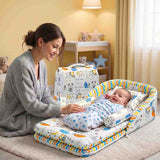 Fareto Baby Travel Friendly for Kids Portable Baby Comfortable Cushioning(0+6 Months)(GOOD NIGHT BLUE)(F380)