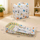 Fareto Baby Travel Friendly for Kids Portable Baby Comfortable Cushioning(0+6 Months)(GOOD NIGHT BLUE)(F380)