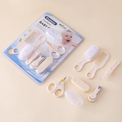 Fareto Newborn Baby Grooming Kit – 7 Pcs High Quality Infant Care Set with Hair Brush, Comb, Nail Clippers, Scissors, Tweezers, Finger Toothbrush & Nail Files – Safe Baby Essentials for Boys & Girls(F639)