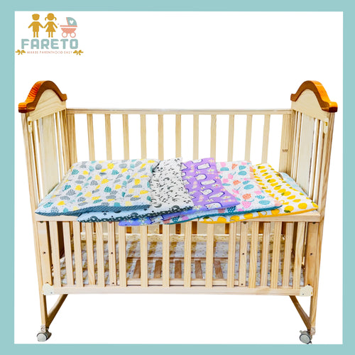 FARETO NEW BORN BABY HAND CARRY BED | GADI | (PACK OF 5) (0-8 MONTHS)(68*48CM)