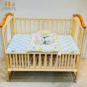 Fareto Complete Bedding Set essentials Combo For Baby (0-6 Months)(Good Night Blue)