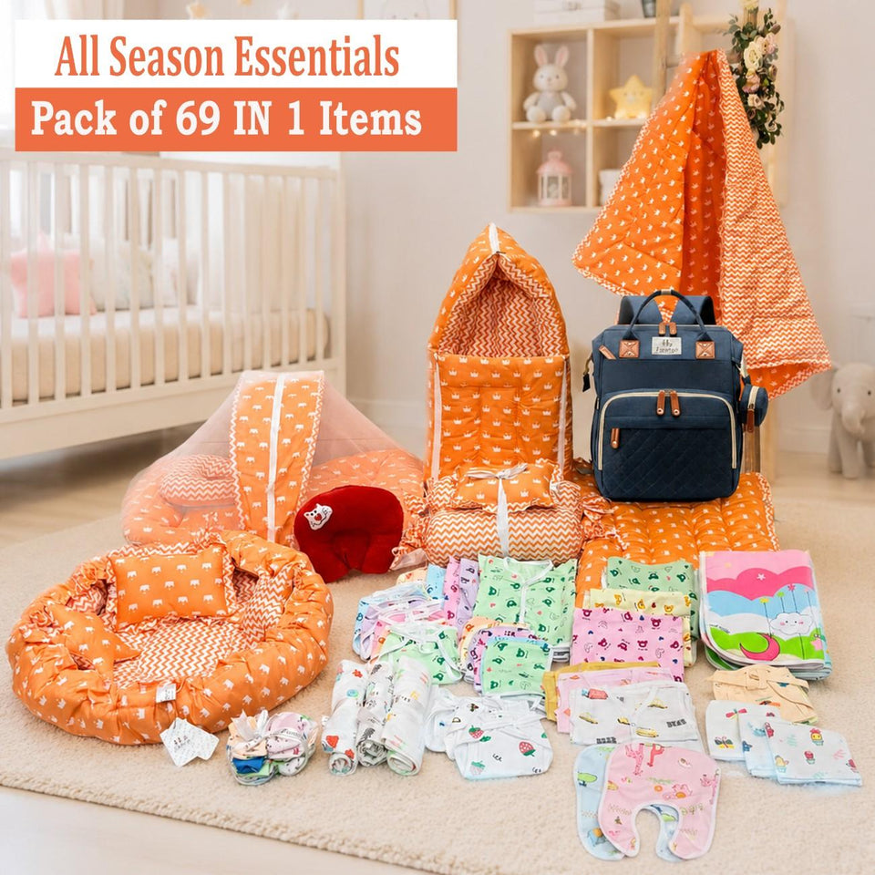 FARETO PREMIUM QUALITY ALL NEW BORN BABY HOSPITAL ESSENTIALS PACK OF 69 (0-6 MONTHS)(F349)