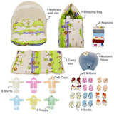 Fareto Baby Semi Winter Essential Combo For New Born | Gift Pack | Baby Products | Maternity Essentials  (66 Items)(0-6 Months)( GRASS GREEN GIFFI)(F388)