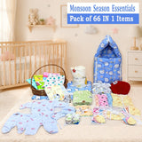 FARETO NEW BORN BABY MONSOON SEASON HOSPITAL ESSENTIALS PACK OF 66 ITEMS (0-6 MONTHS)(F396)