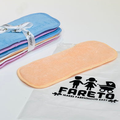 FARETO NEW BORN BABY WASHABLE  NAPPY TERRY PAD (Pack of 8)(0-16 MONTHS)(SIZE L-31 CM & W-12 CM)