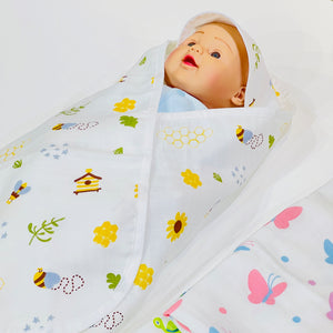 FARETO NEW BORN BABY PURELY MUSLINE DUBLE LAYER BLANKET( PACK OF 1)( SIZE 75CM * 75CM)(0-1 YEAR)