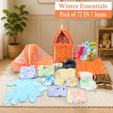 Fareto Premium Quality Baby Winter Essentials Pack of 72 New Combo (0-6 Months)(F13)