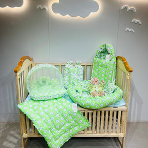 Fareto Complete Bedding Set essentials Combo For Baby (0-6 Months)(Aqua Green)