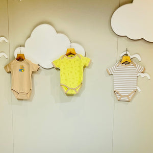 FARETO NEW BORN BABY SUMMER ROMPERS (PACK OF 3)(0-3 MONTHS)(COLOR AS PER THE AVAILABILITY)