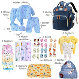 Fareto Premium Newborn Baby Semi-Winter Season Hospital Essentials Combo | 86-in-1 Baby Gift Pack | Maternity Essentials & Bedding Set | 0–6 Months (F370)