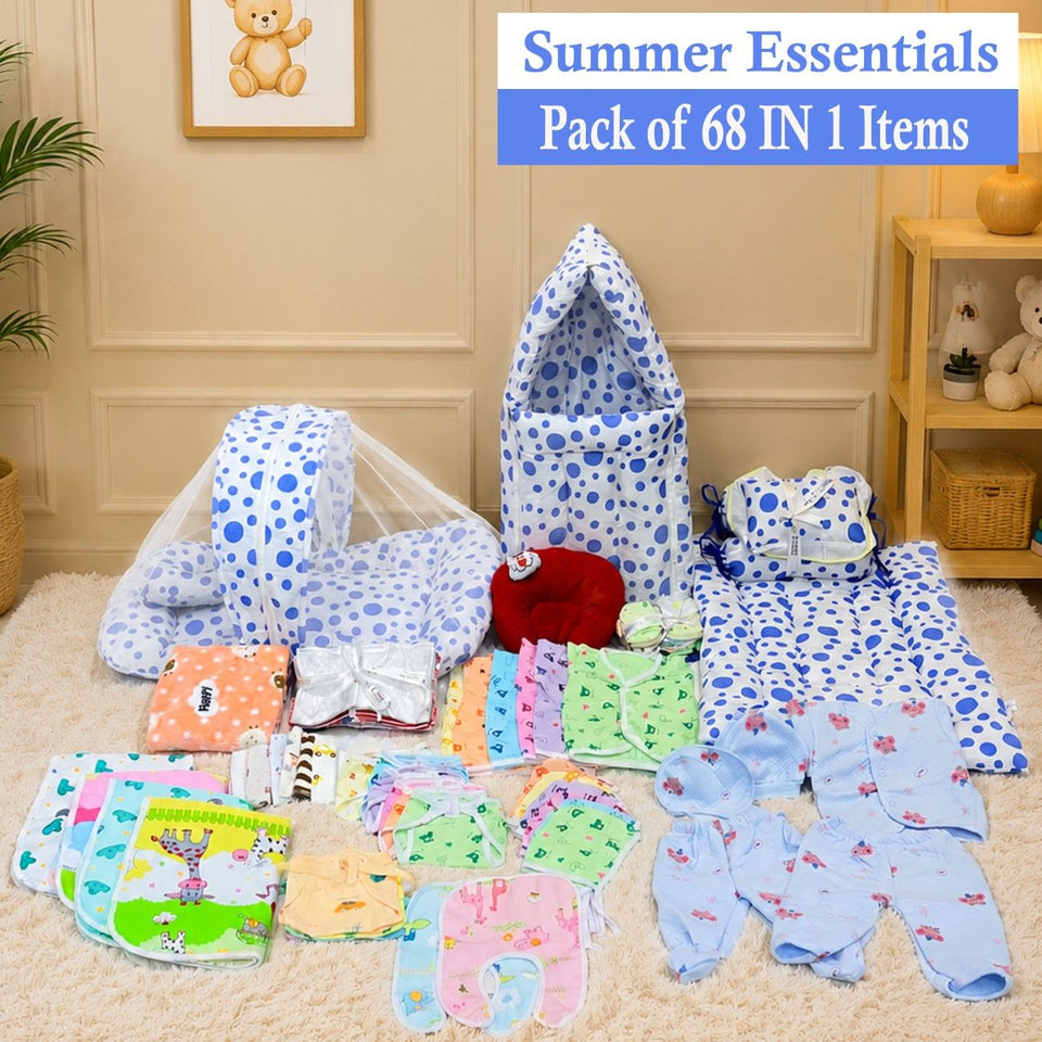 FARETO NEW BORN BABY MONSOON SEASON HOSPITAL ESSENTIALS (68 IN 1)(0-6 Months)(F376)