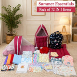 FARETO BABY PREMIUM QUALITY 72 IN 1 COMBO FOR SUMMER SEASON | SUPERSOFT COTTON (0-6 MONTHS)(F543)