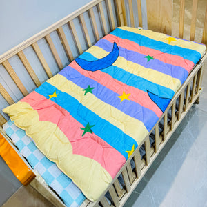 Fareto Baby & Kids Reversible Super Soft Blanket Comforter (Size:136CM*118CM)(0-8 Years)(Moon_Star_Comforter )