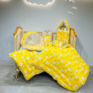 Fareto Complete Bedding Set essentials Combo For Baby (Cloud Yellow) (0-6 Months)