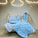 Fareto Complete Bedding Set essentials Combo For Baby (0-6 Months)(cloud blue)