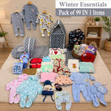 FARETO NEW BORN BABY PREMIUM QUALITY PURELY WINTER ESSENTIALS 99 IN 1 ( 0-6MONTHS)_NURSERY BAG(F479)