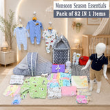 Fareto New Born 82 in 1 High Quality Premium Baby Monsoon Season Hospital Essentials Set | Soft, Warm & Comfortable Gift Kit for Newborn Babies (0-6 Months)(F782)