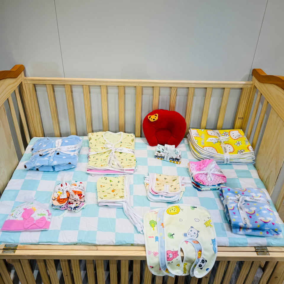 FARETO NEW BORN BABY MONSOON SEASON HOSPITAL ESSENTIALS 66 IN 1 NEW COMBO (0-6 MONTHS)(BLUE FOX )