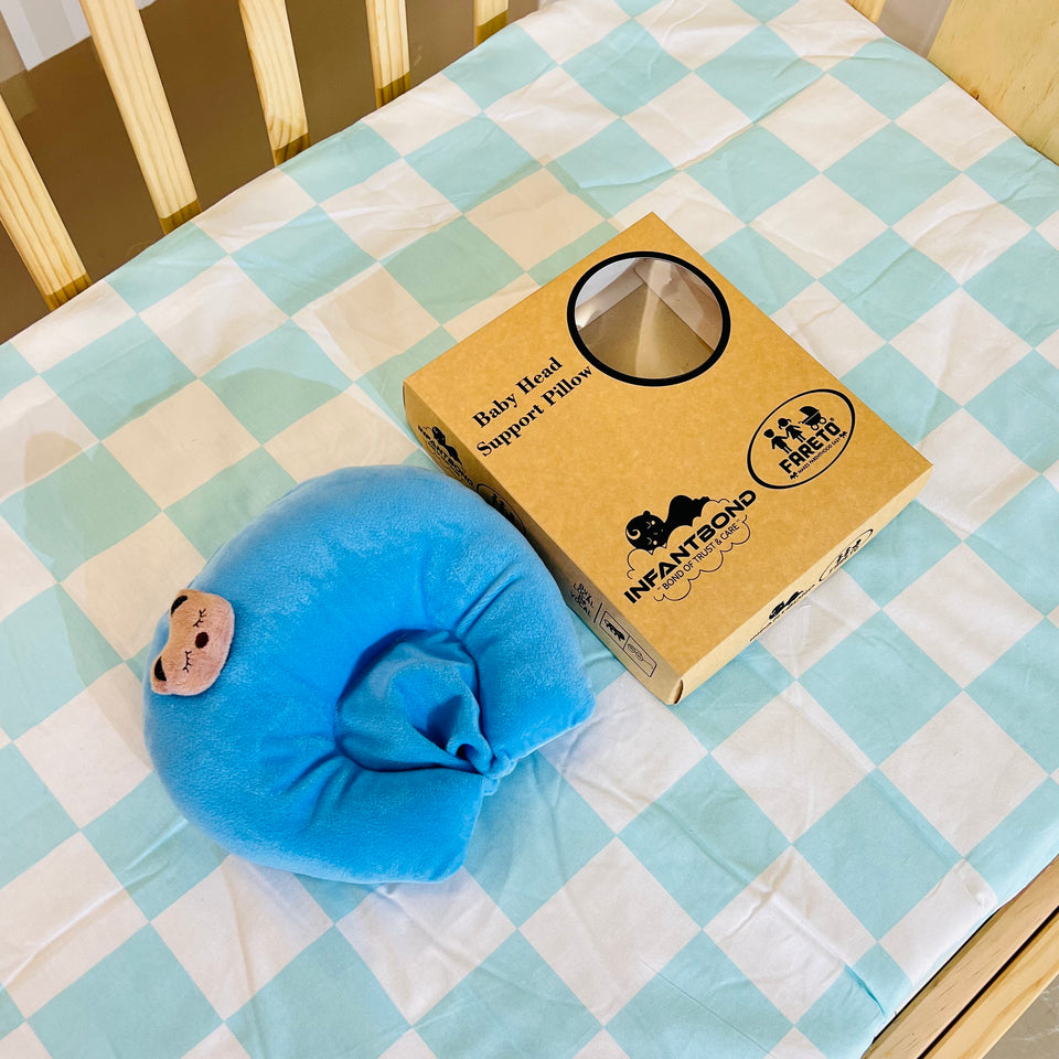 Fareto New Born Baby U-Shaped Super Soft Mustard Pillow(0-3 Months)(L-25CM, B-25CM)