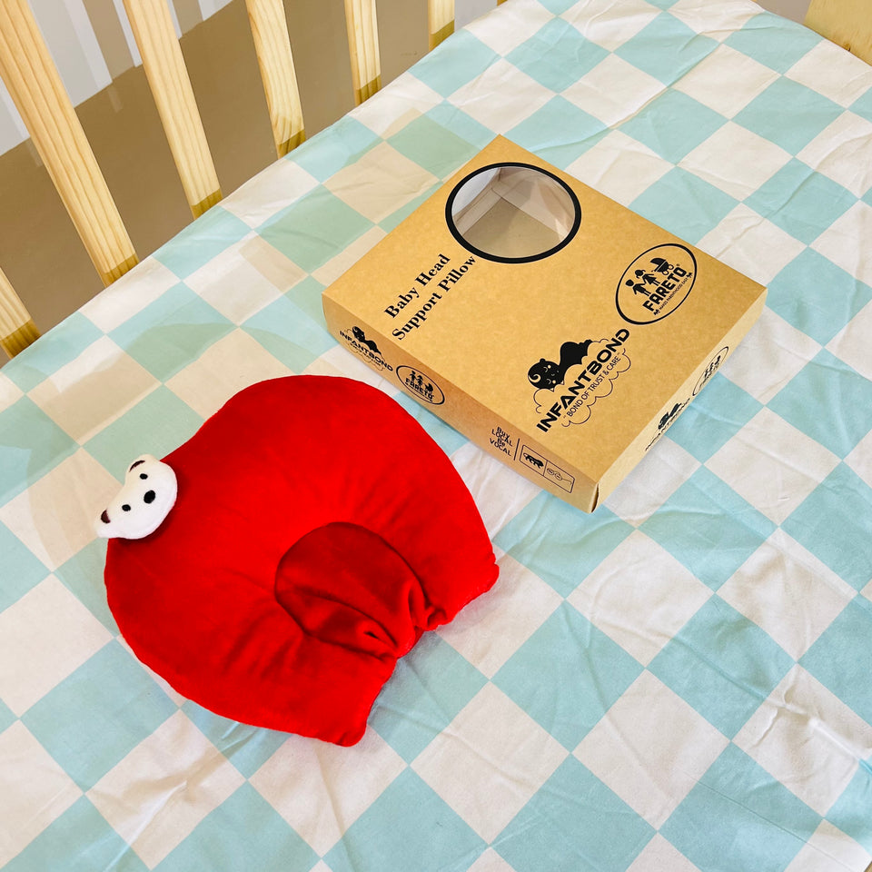 Fareto New Born Baby U-Shaped Super Soft Mustard Pillow(0-3 Months)(L-25CM, B-25CM)