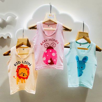 Fareto New Born Baby Cut Vest (Baniyan) Pack of 3