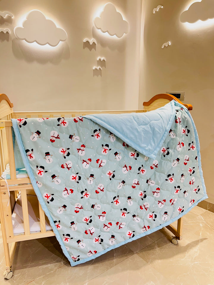 Fareto Baby & Kids Reversible Super Soft Blanket Cum Comforter(BLUE_SNOW) (Size:132*112)(0-8 Years)