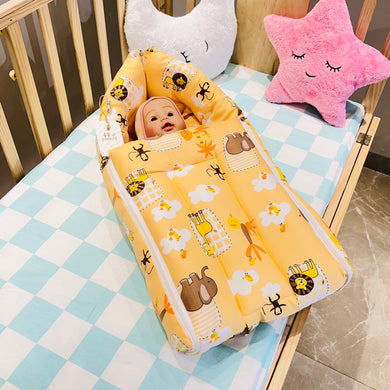 Fareto New Born 100% Cotton Baby 3 in 1 Carry Bag Cum premium Hippo Sleeping Bag (0-6 Months)(L:62*B:38CM)