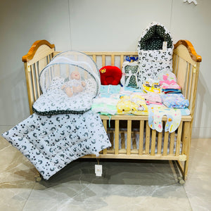 FARETO NEW BORN BABY WINTER ESSENTIALS 65 IN 1 NEW COMBO (0-6 MONTHS)(GREY MOON )